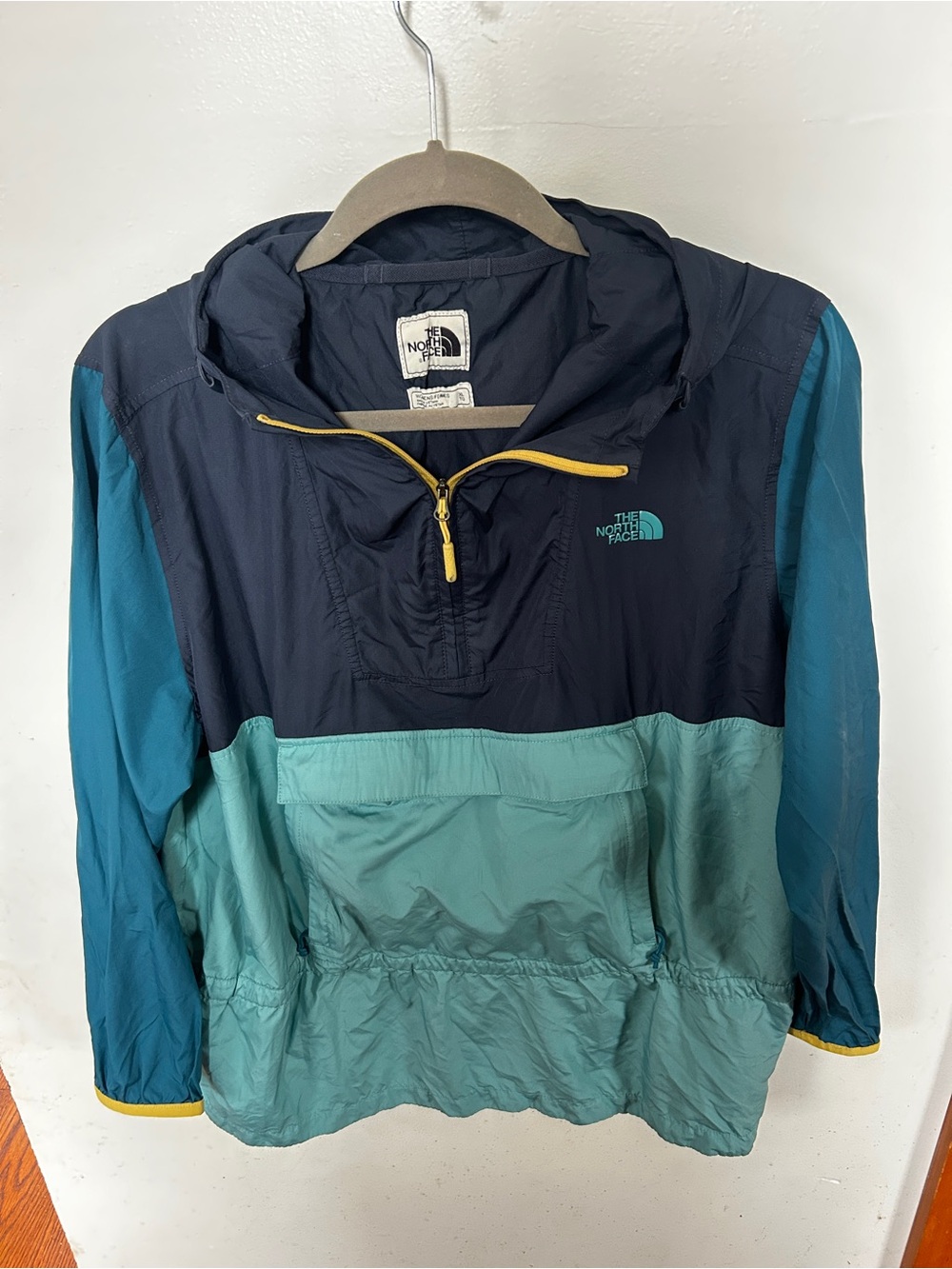The North Face Fanorak WindWall Anorak Windbreaker Teal Navy Women’s XL